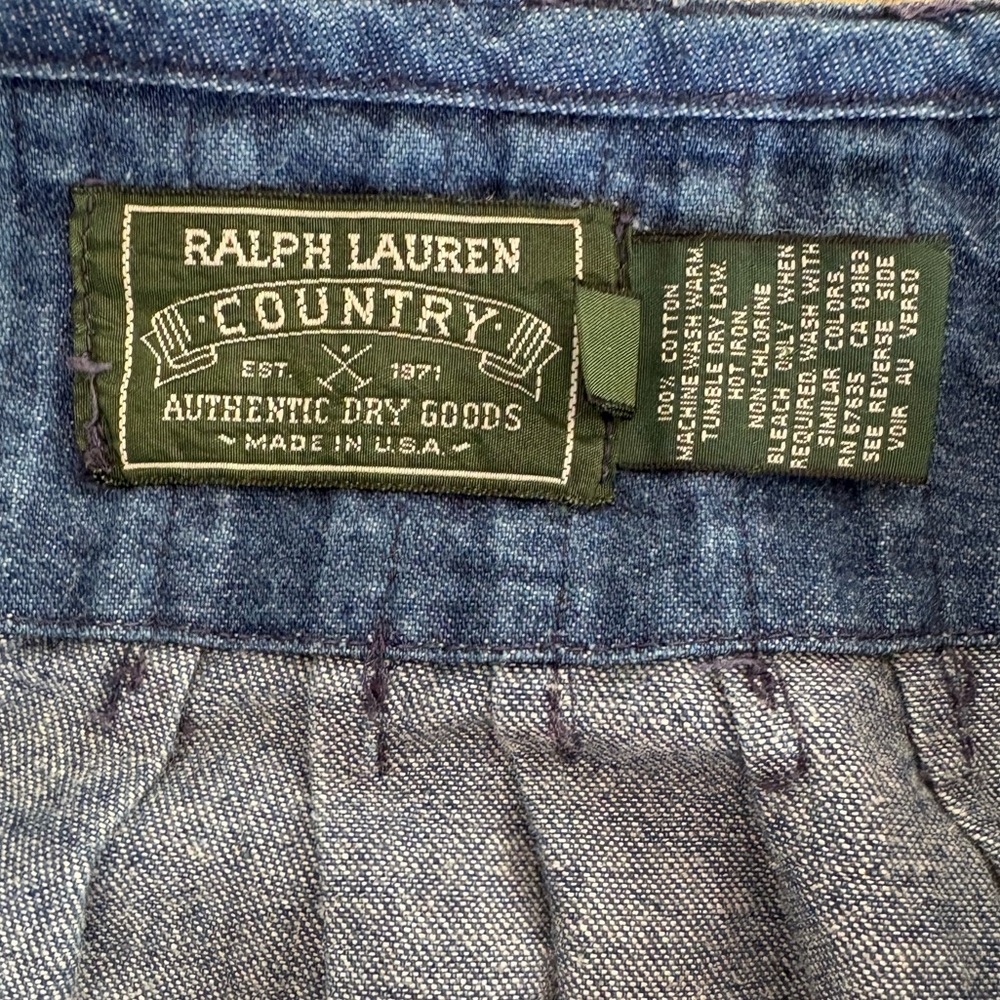 Vintage Ralph Lauren drop waist Denim midi Skirt - Picture 4 of 5